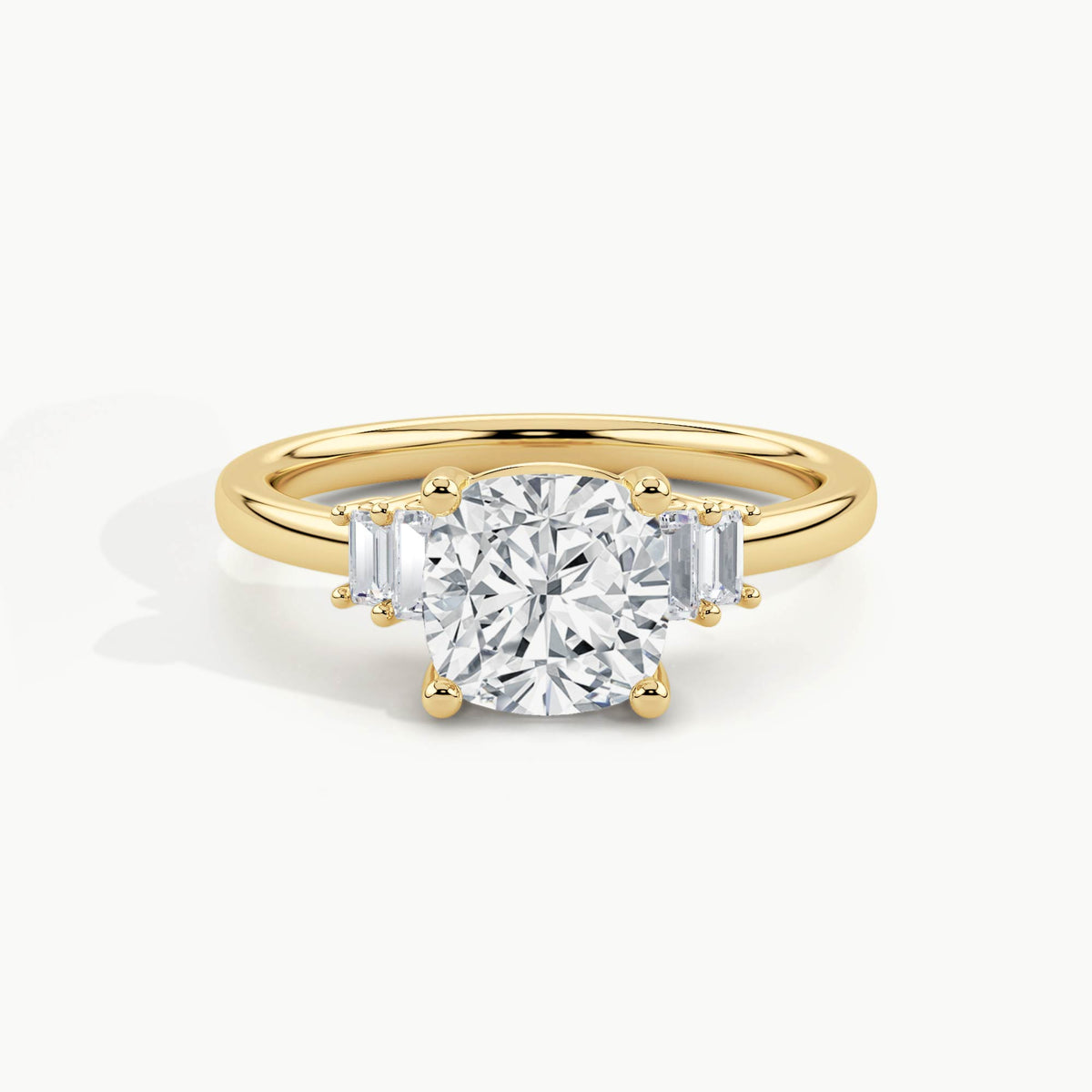Yellow Gold, Cushion, down view