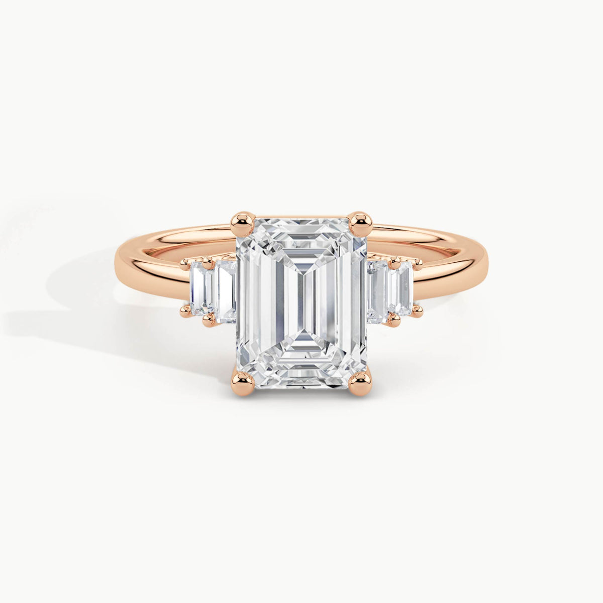 Rose Gold, Emerald, down view