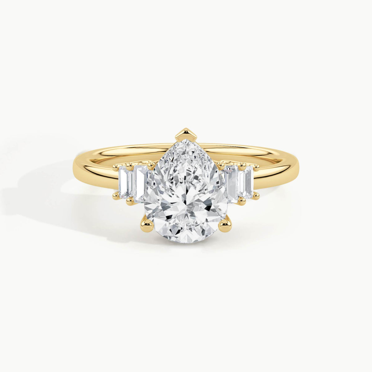 Yellow Gold, Pear, down view