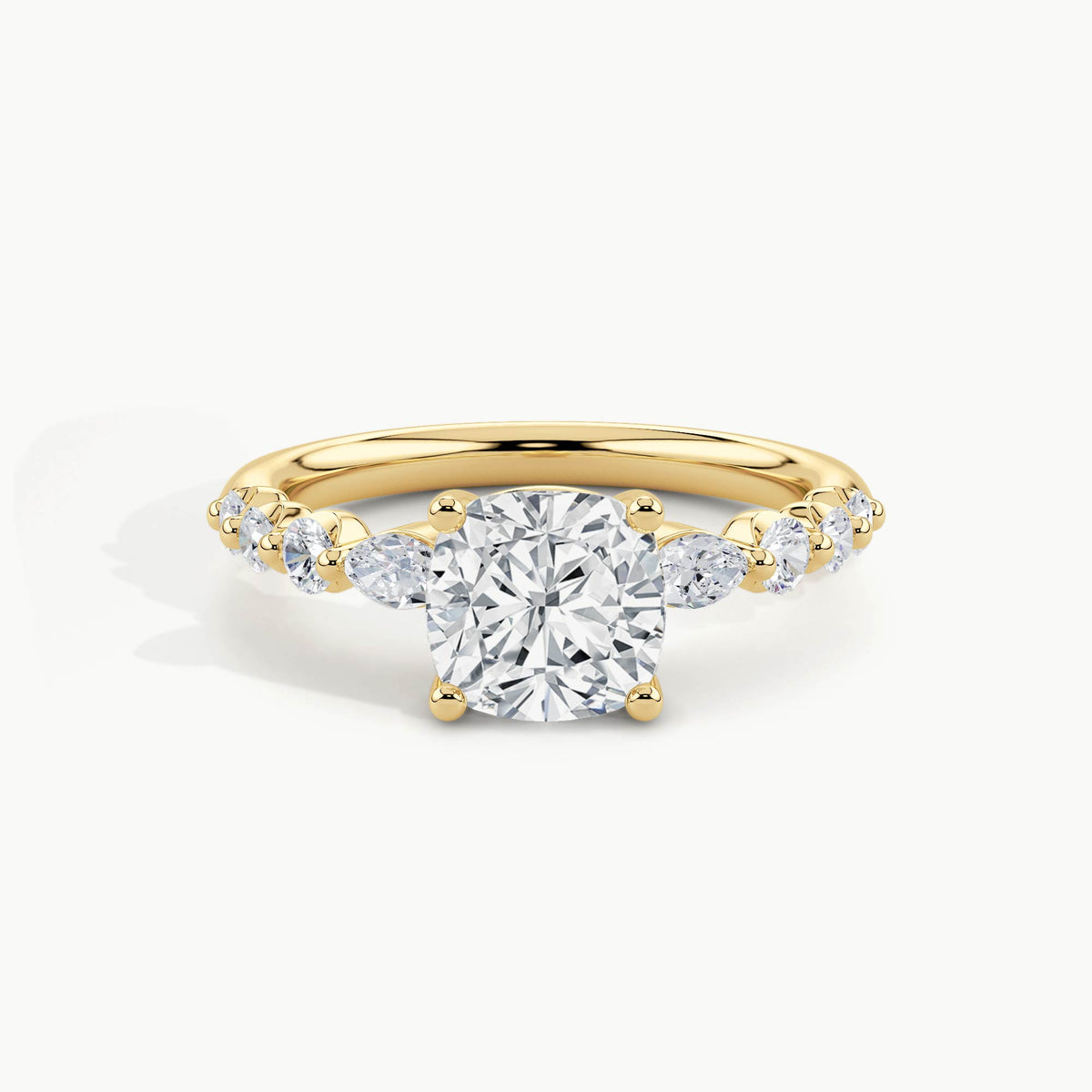 Yellow Gold, Cushion, down view