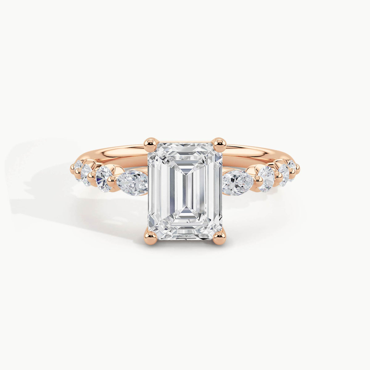 Rose Gold, Emerald, down view