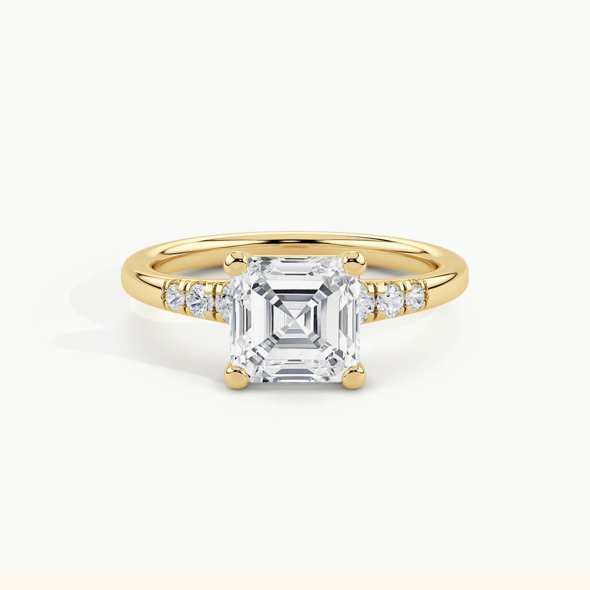 Yellow Gold, Asscher, down view