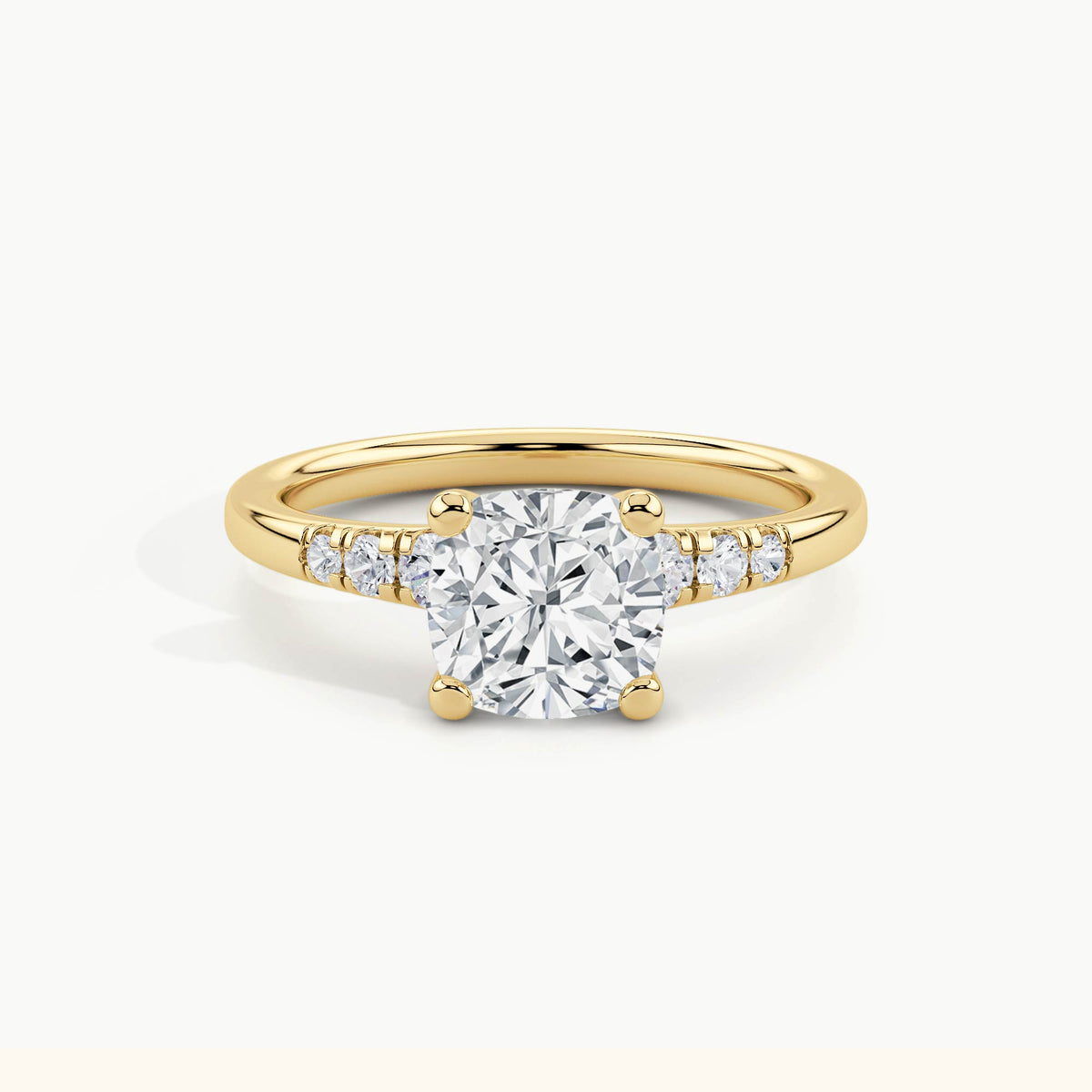 Yellow Gold, Cushion, down view