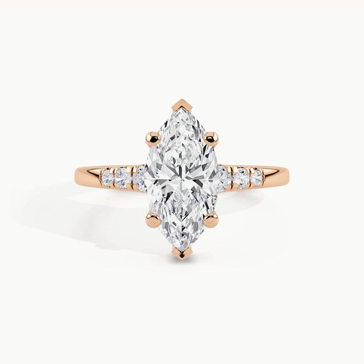 Rose Gold, Marquise, down view