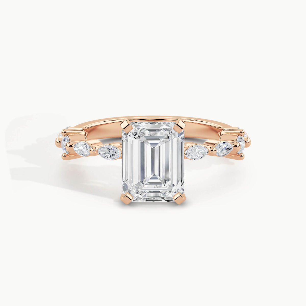 Rose Gold, Emerald, down view