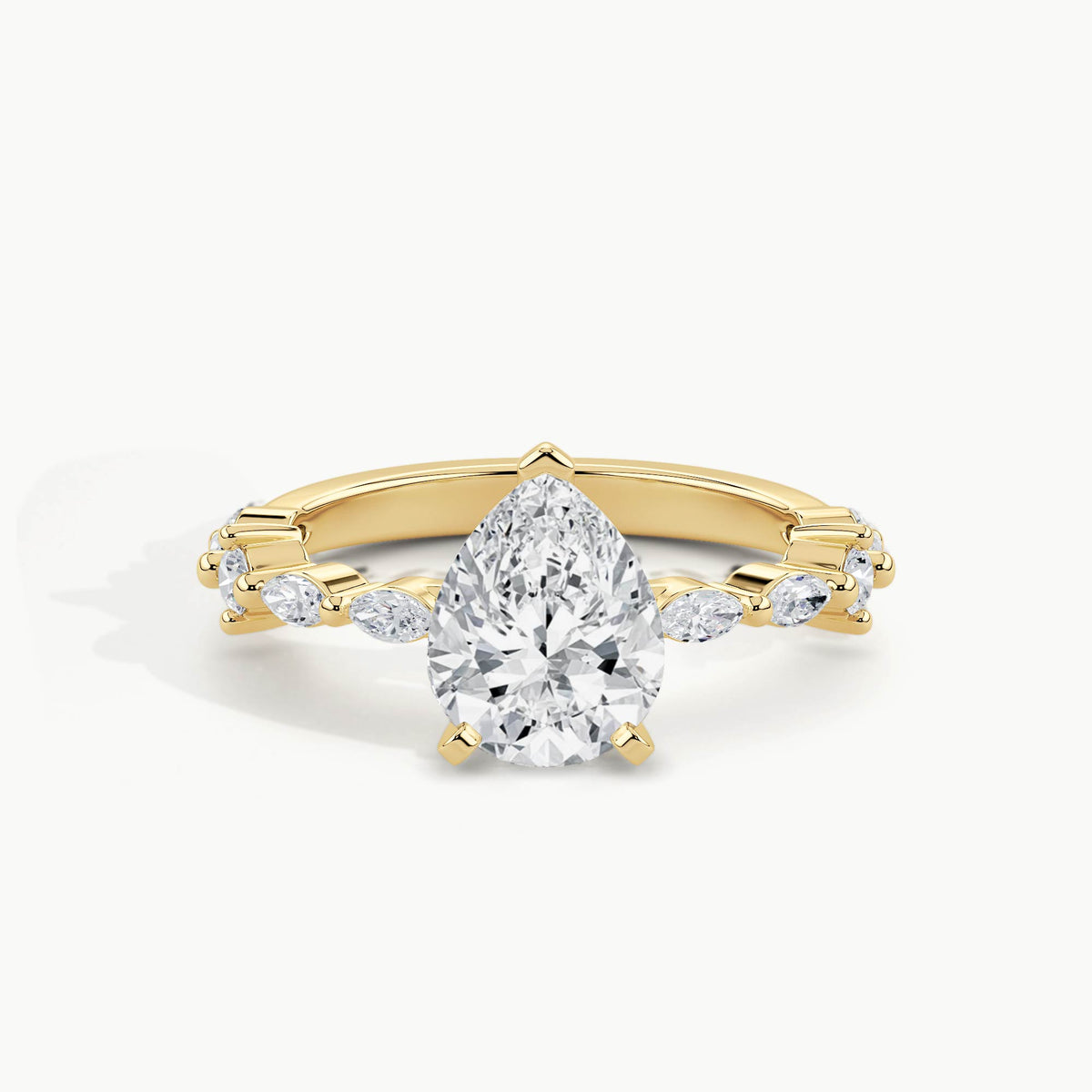 Yellow Gold, Pear, down view