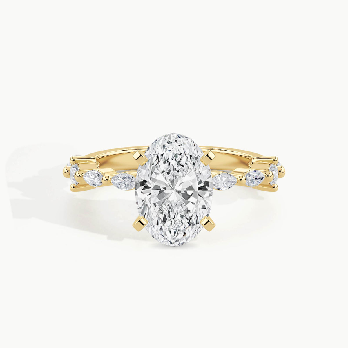Yellow Gold, Oval, down view