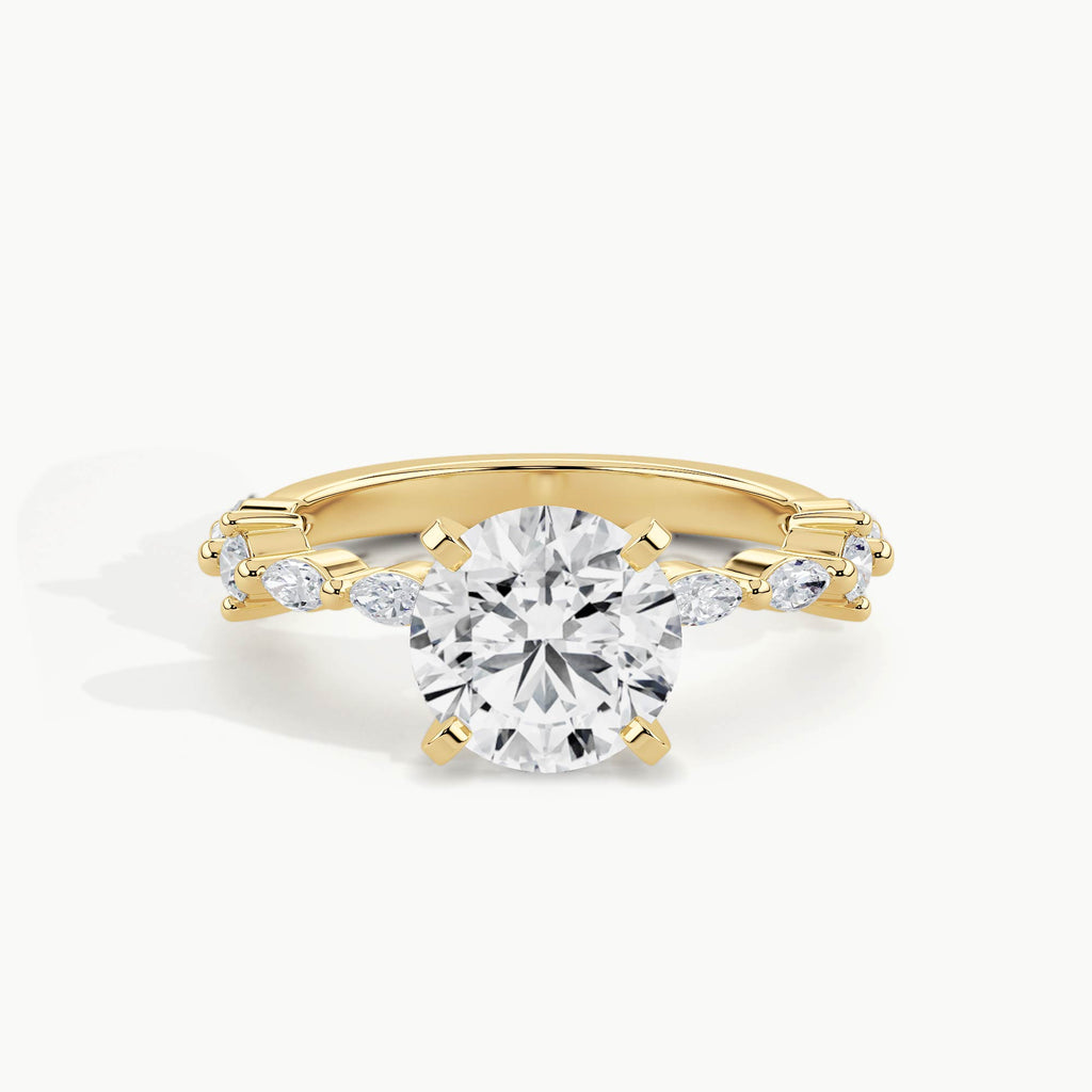 Yellow Gold, Round, down view