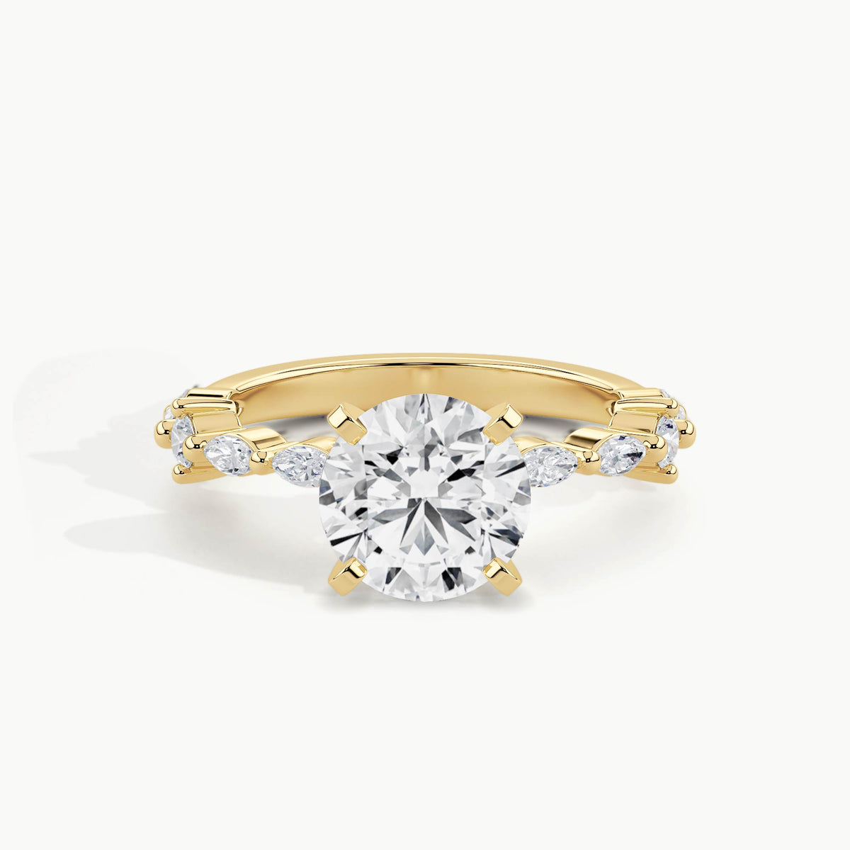 Yellow Gold, Round, down view