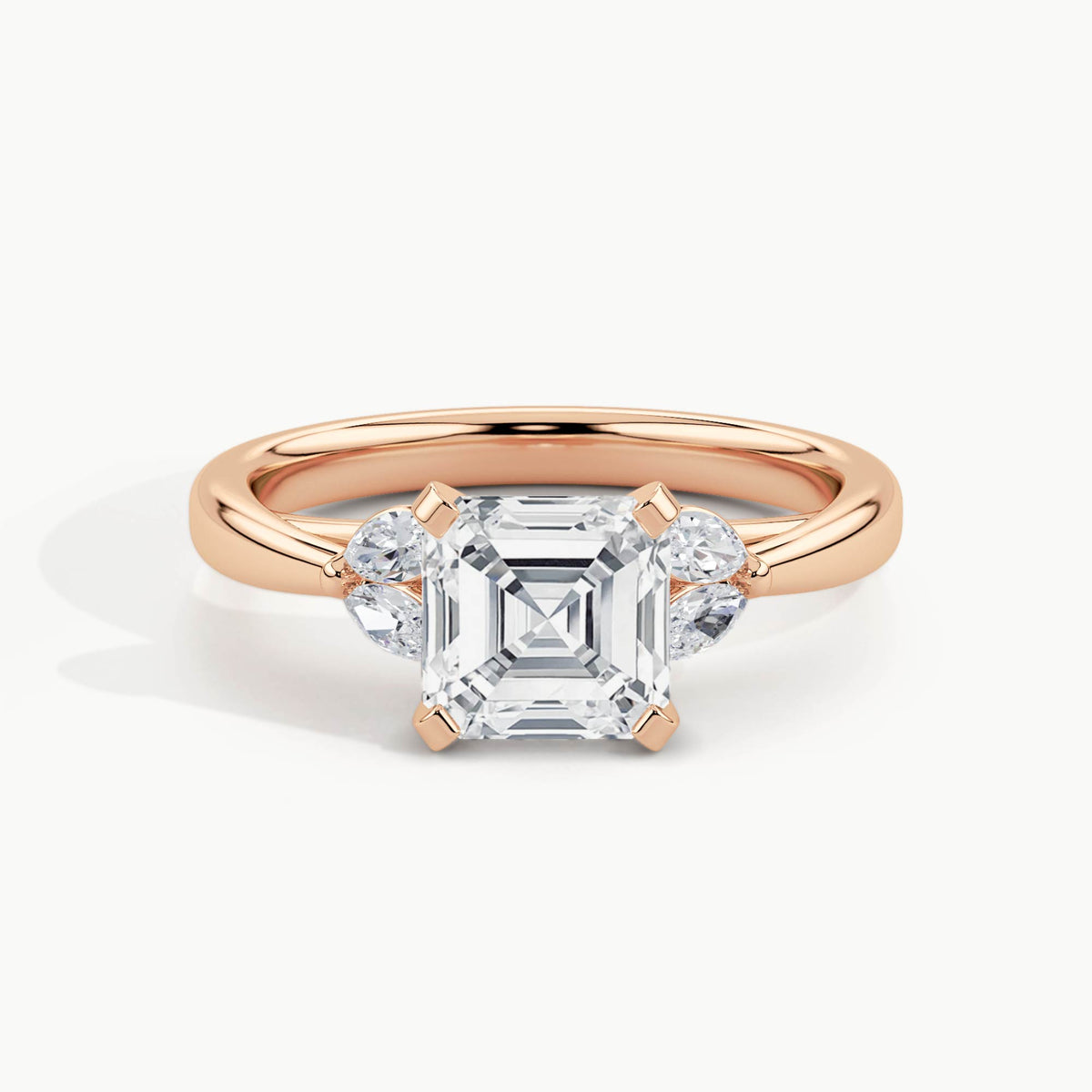 Rose Gold, Asscher, down view