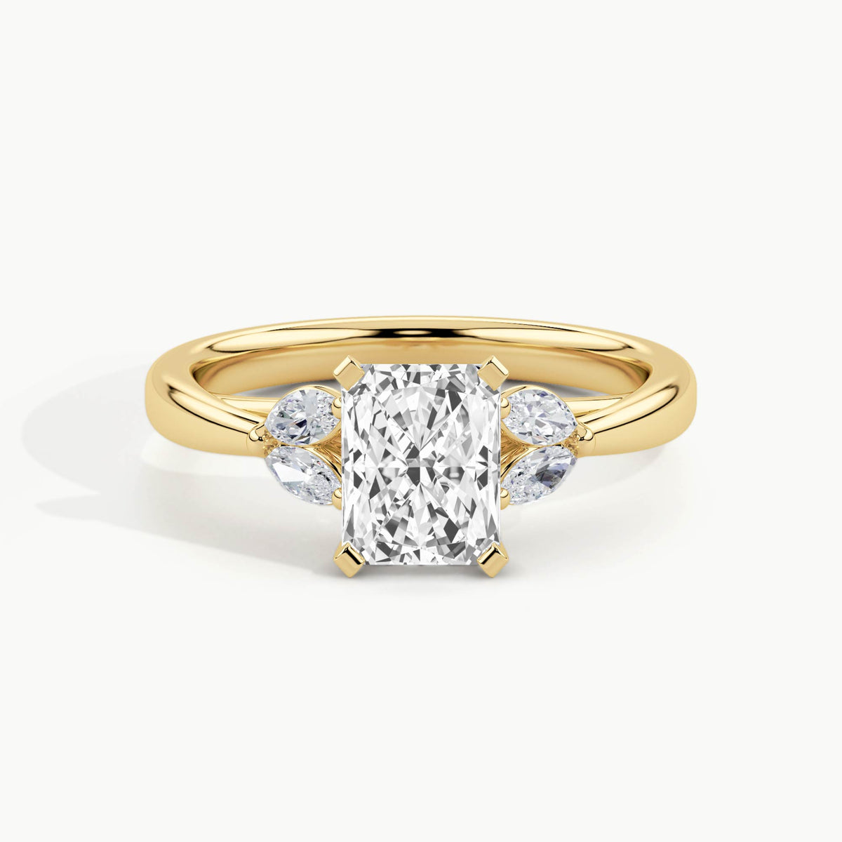 Yellow Gold, Radiant, down view