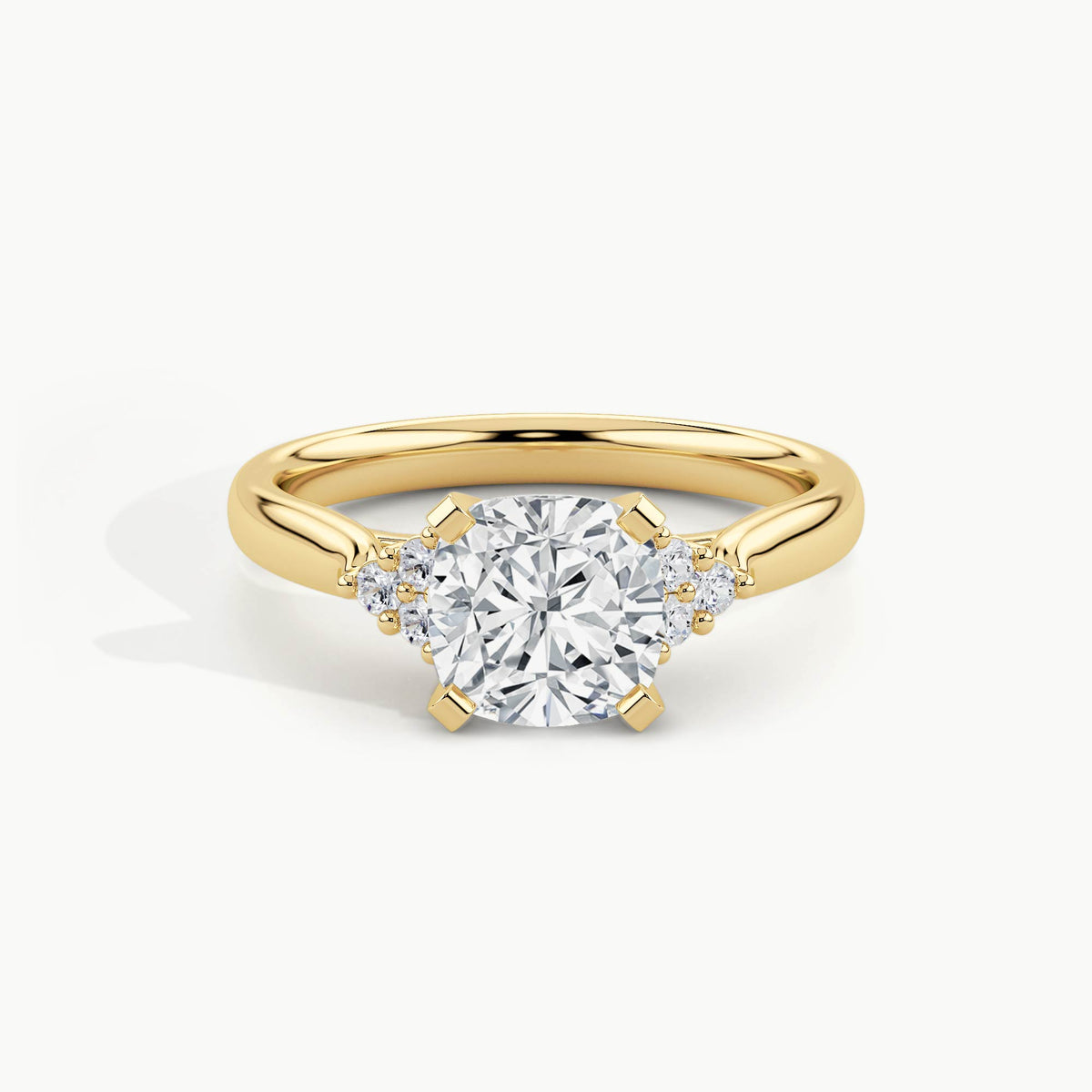 Yellow Gold, Cushion, down view