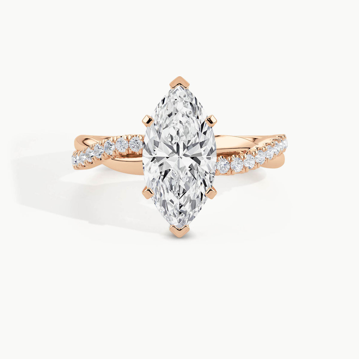 Rose Gold, Marquise, down view