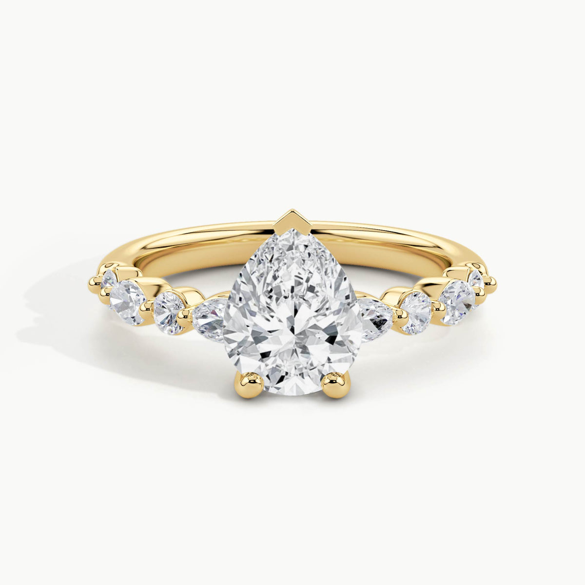 Yellow Gold, Pear, down view