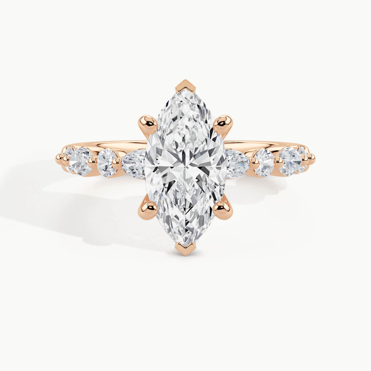Rose Gold, Marquise, down view
