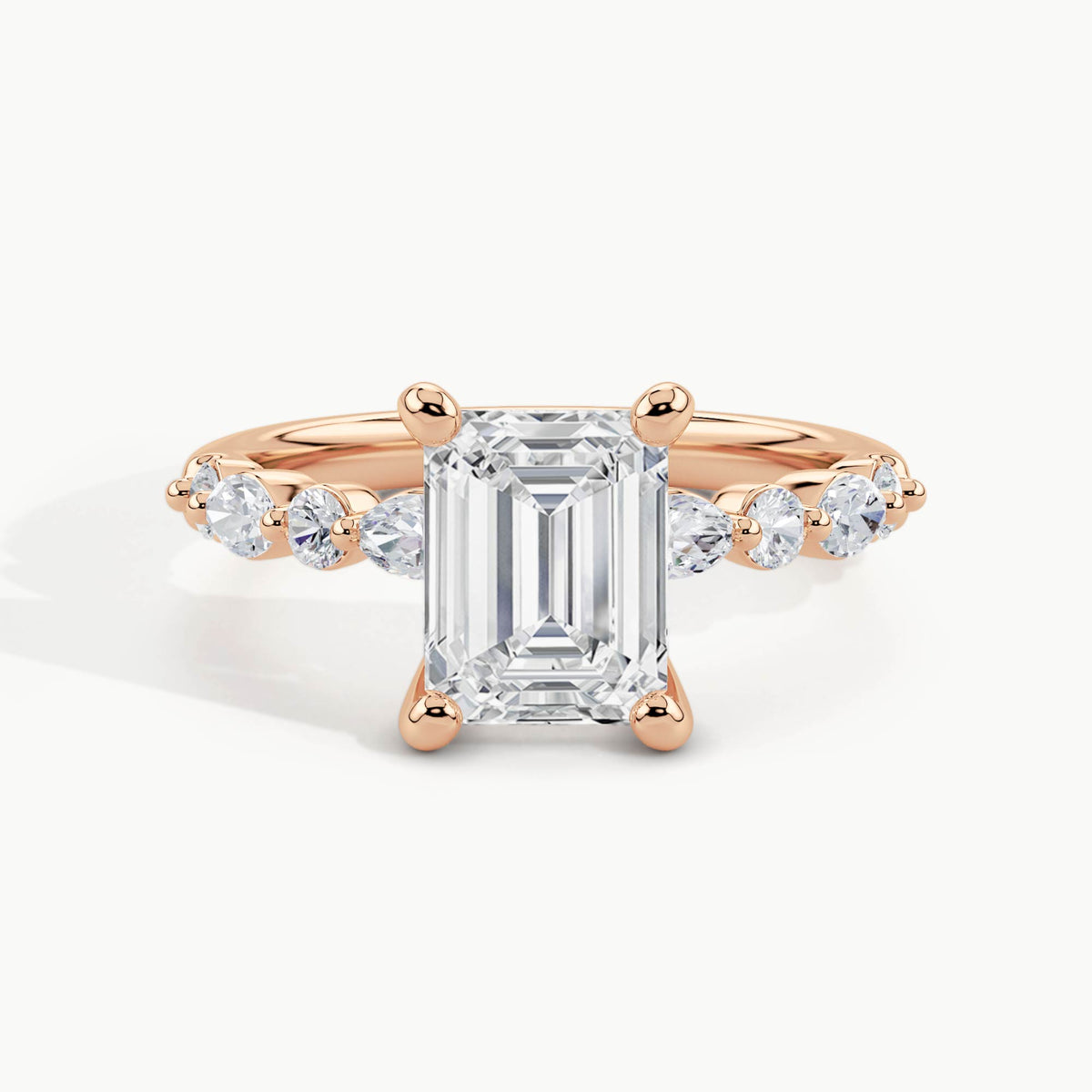 Rose Gold, Emerald, down view