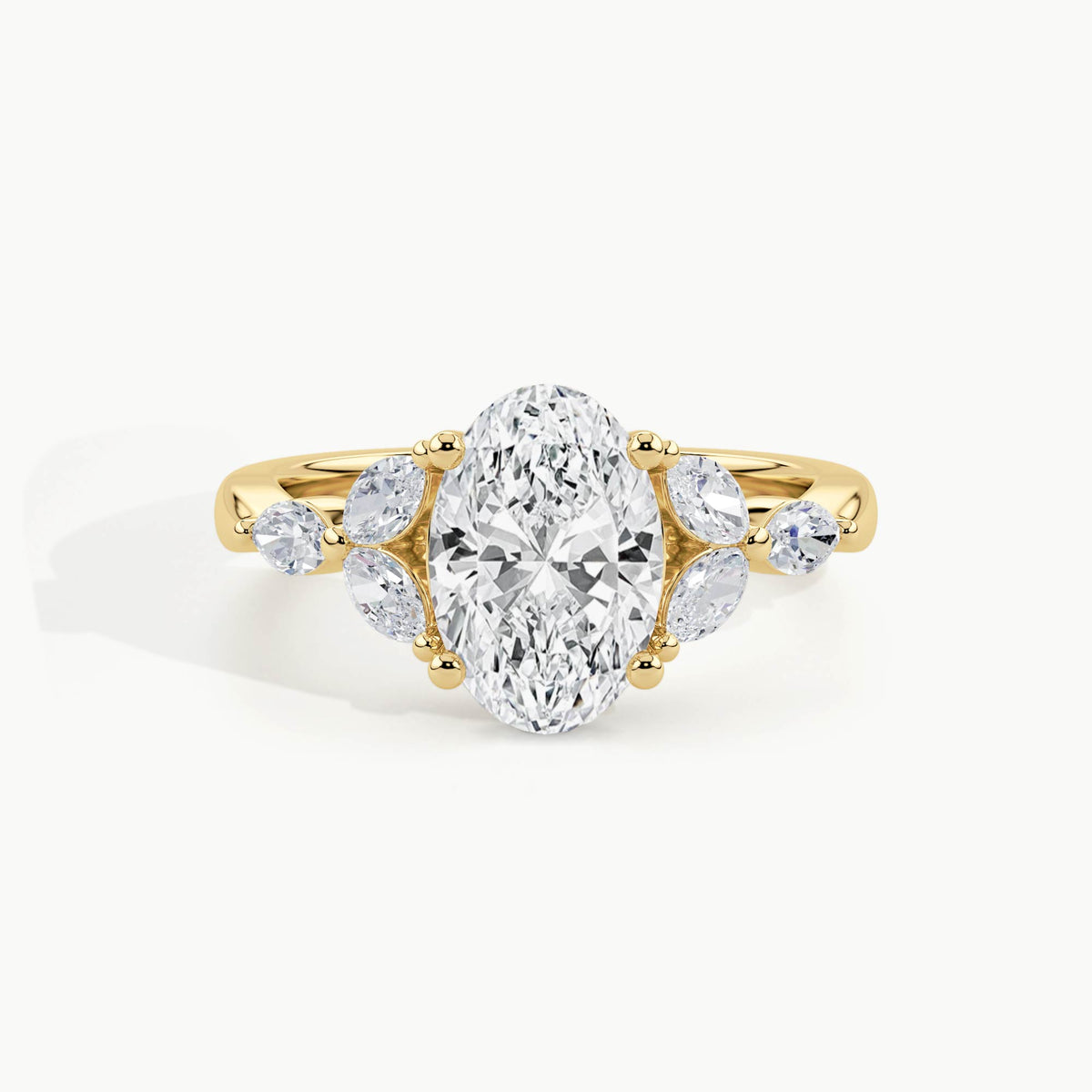 Yellow Gold, Oval, down view