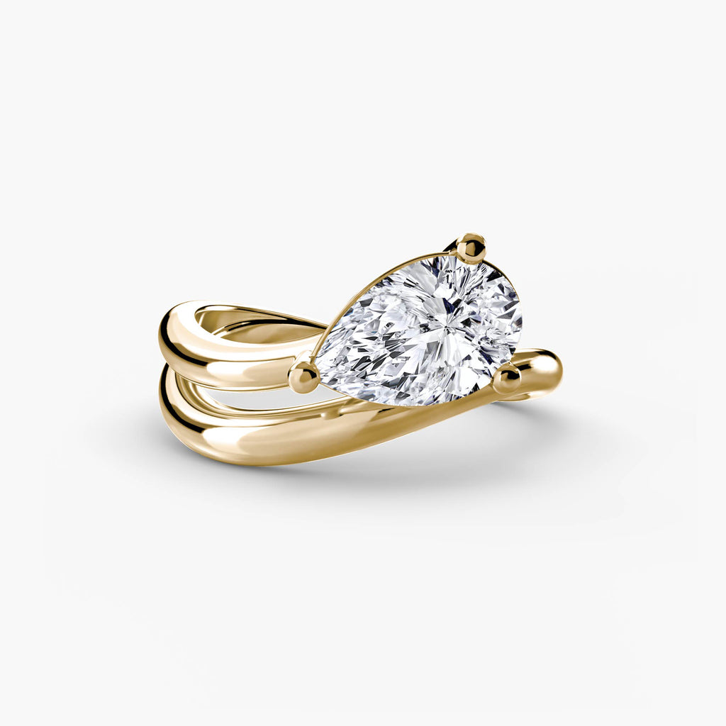 Yellow Gold, Pear, down view