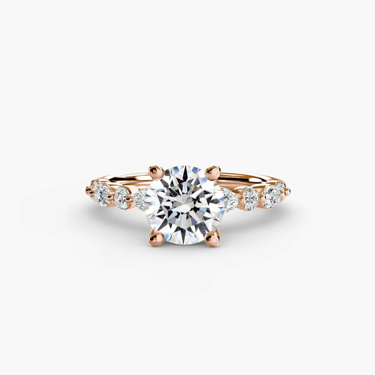 Rose Gold, Round, down view