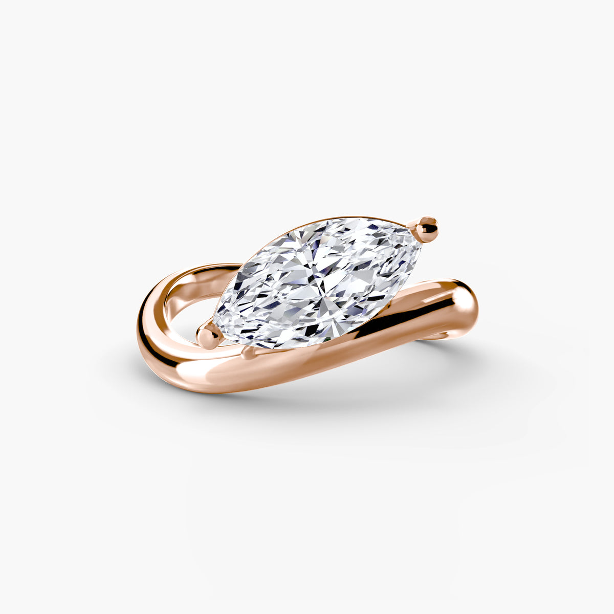Rose Gold, Marquise, down view