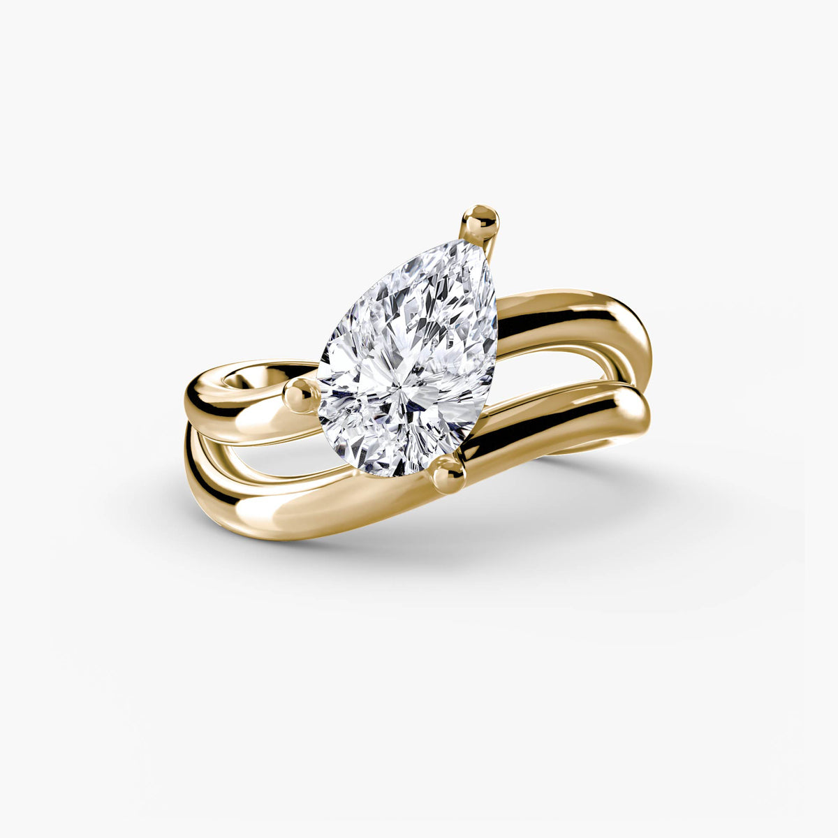 Yellow Gold, Pear, down view