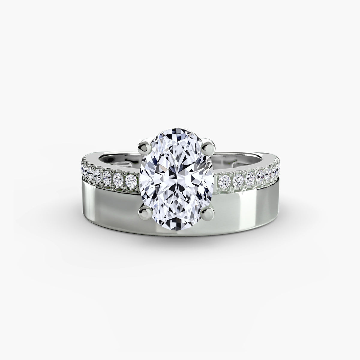 950 Platinum, Oval, down view