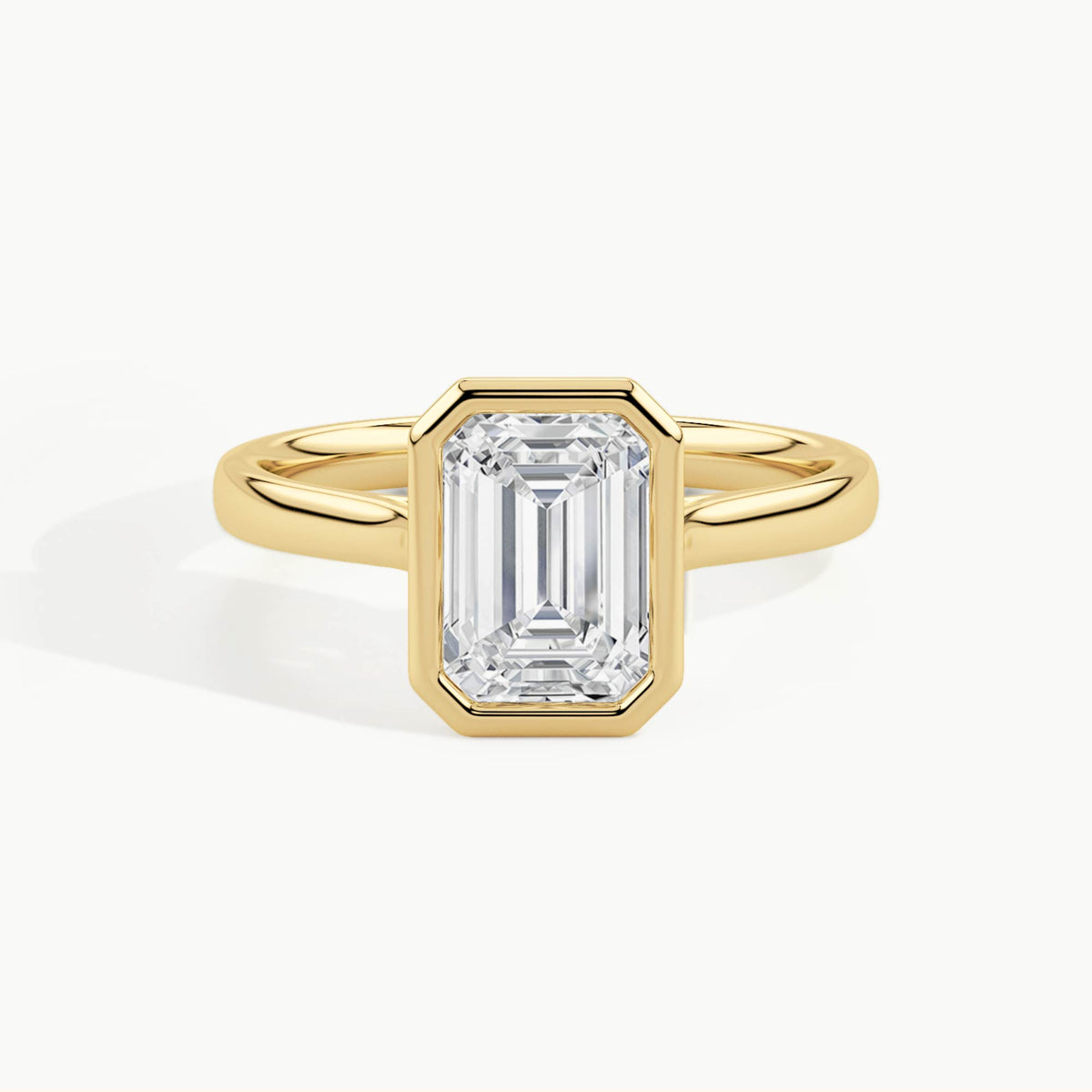 Yellow Gold, Emerald, down view