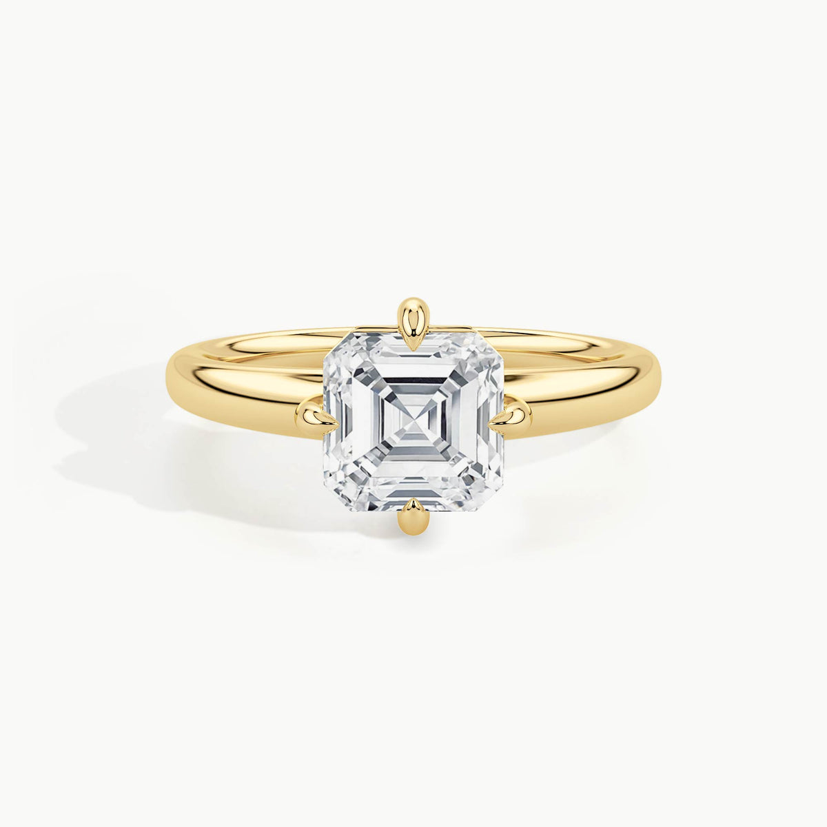 Yellow Gold, Asscher, down view