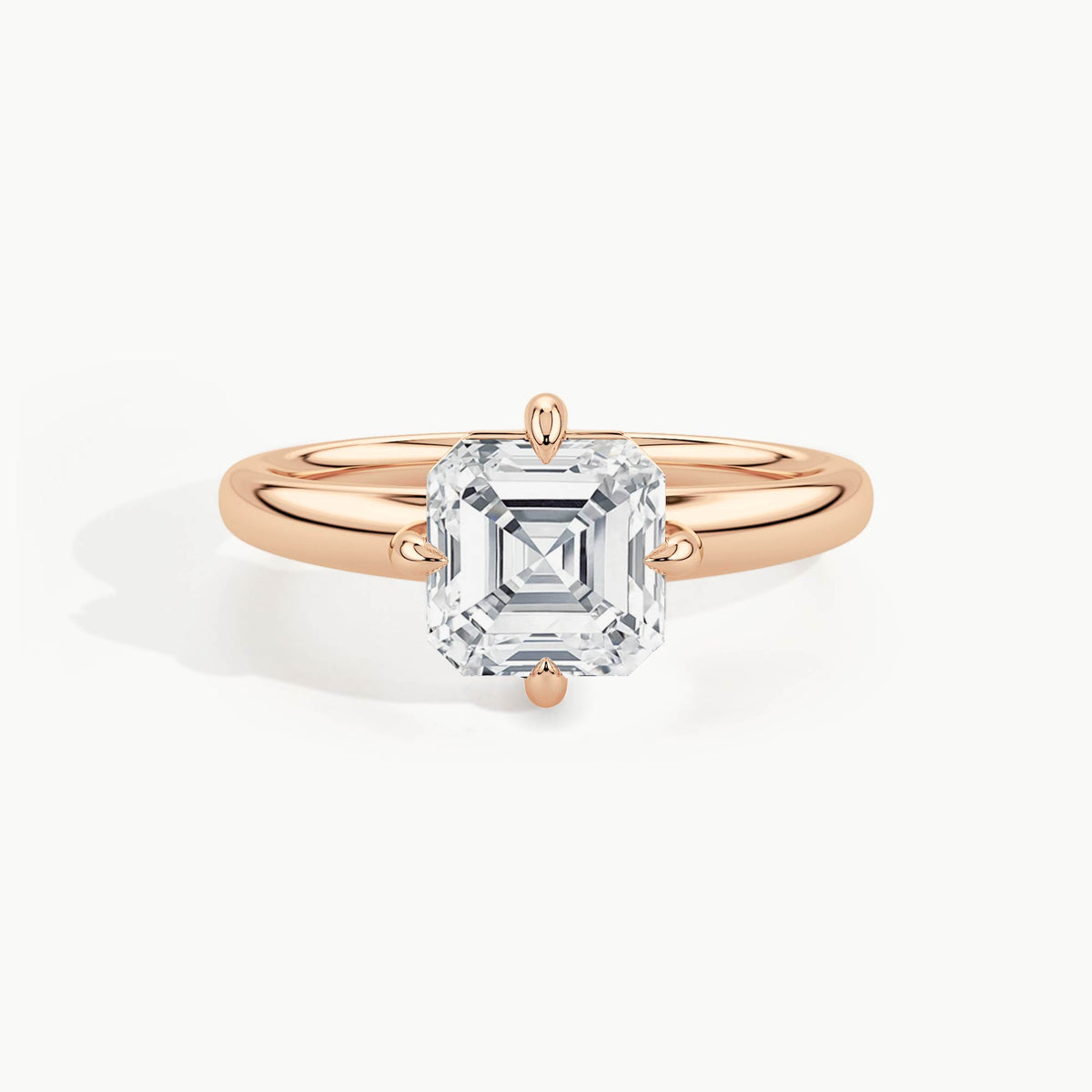 Rose Gold, Asscher, down view