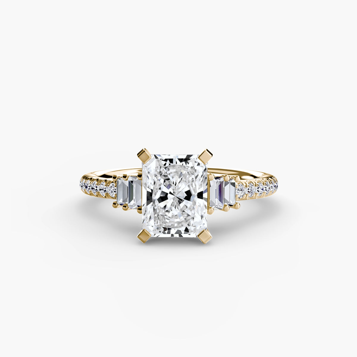 Yellow Gold, Radiant, down view
