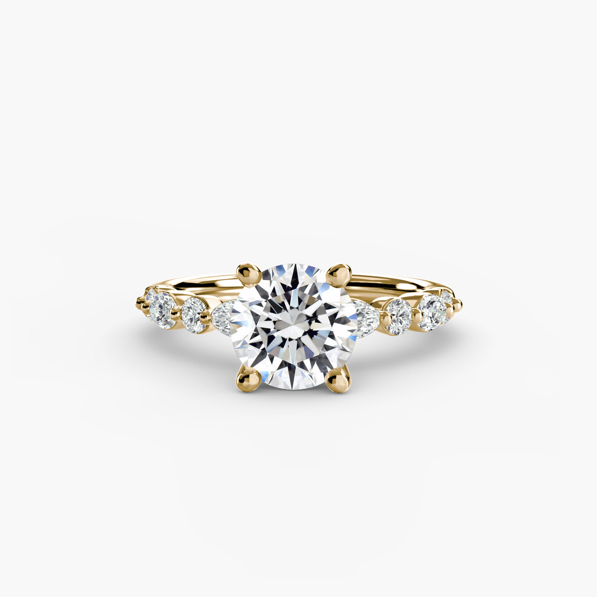 Yellow Gold, Round, down view