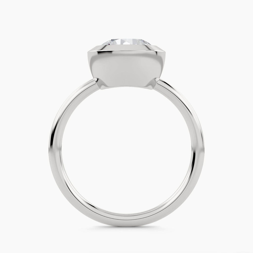 Solitaire With Full Bezel Setting And Plain Shank, front view