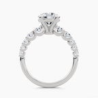 Solitaire With Graduated Round Accents On Shank, front view