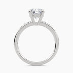 Solitaire With Spaced Round Pavé On Shank, front view