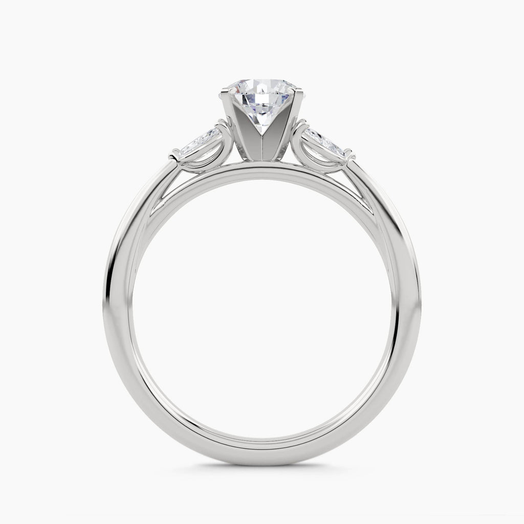 Solitaire With Double Marquise Cluster, front view