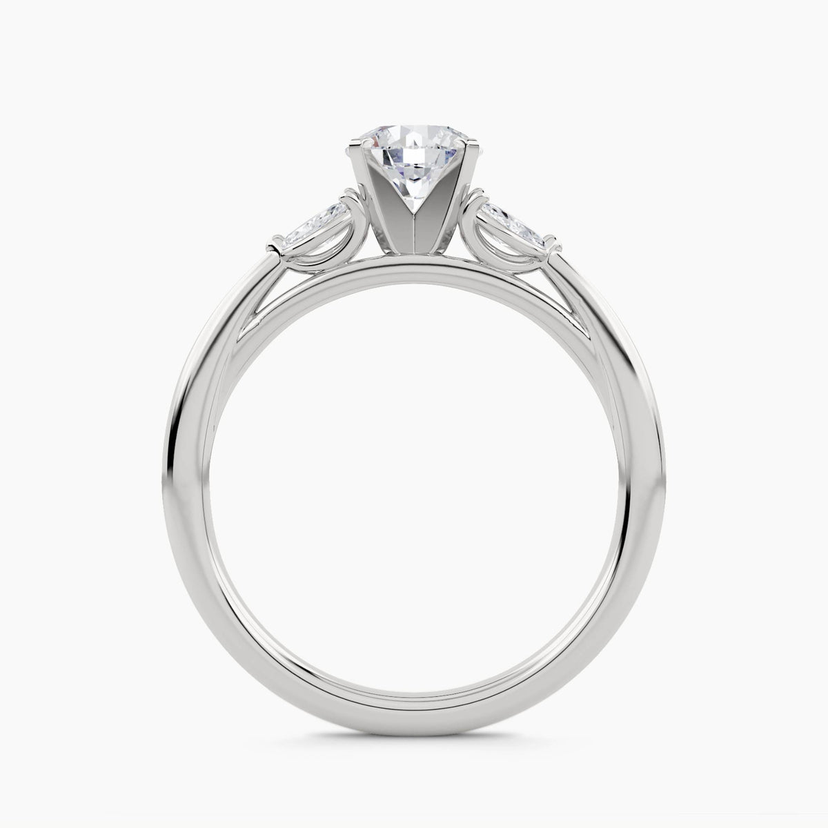 Solitaire With Double Marquise Cluster, front view