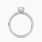 Solitaire With Pavé Multi-Cluster Shoulders, front view
