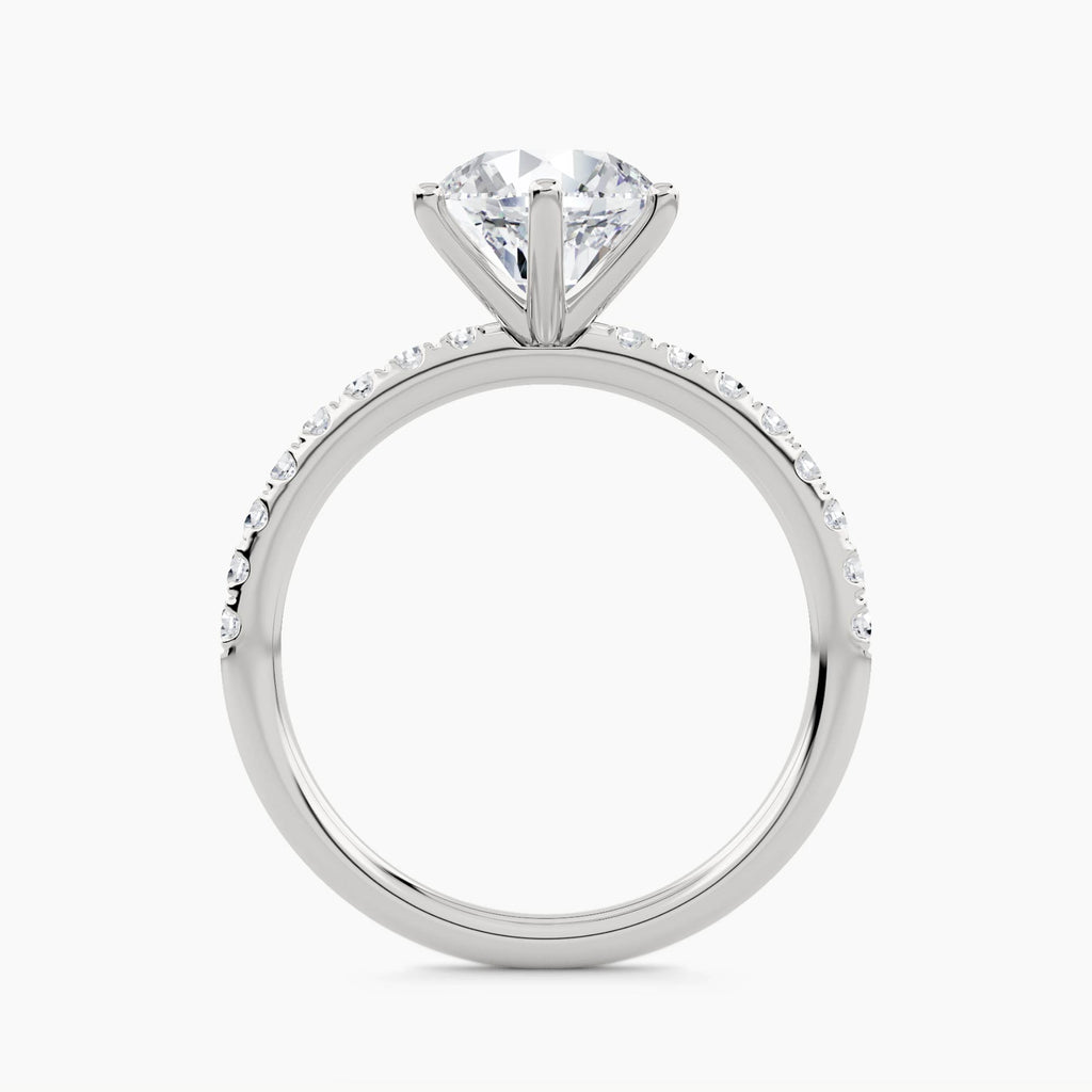 Solitaire With Pave Set Shank, front view