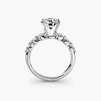 Solitaire With Marquise & Round Accents On Shank, front view