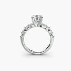 Solitaire With Graduated Marquise & Round Accents, front view