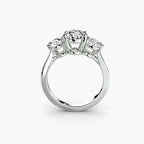 Three-Stone With Oval Side Stones, front view