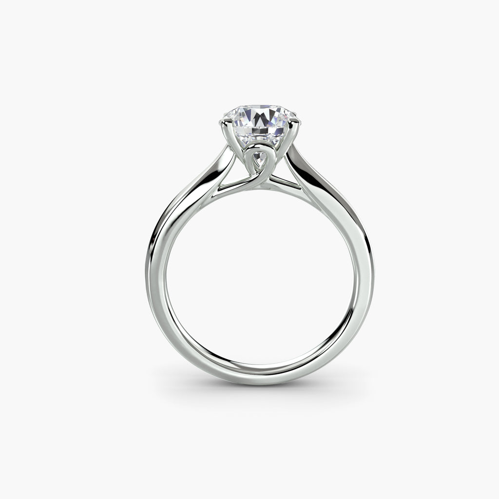 Solitaire With Rounded Cathedral Shank, front view