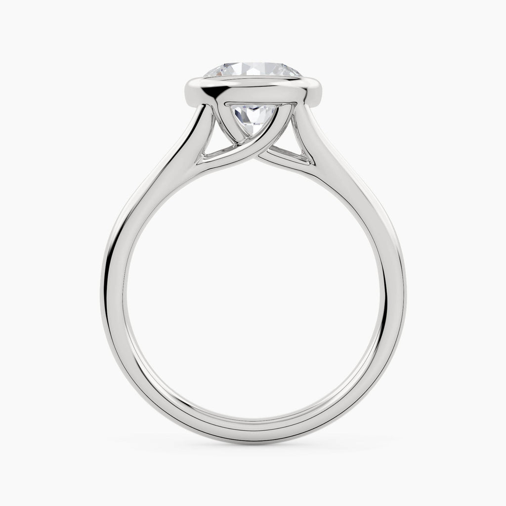 Solitaire With Thin Bezel Setting And Plain Split Shank, front view