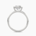 East-West Solitaire With Thin European Bezel Setting And Plain Shank, front view