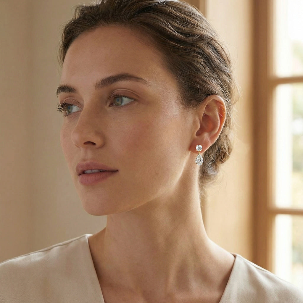 SOLARIS GOUTTE, 4-DIAMOND DROP EARRINGS | Heritage & Co.