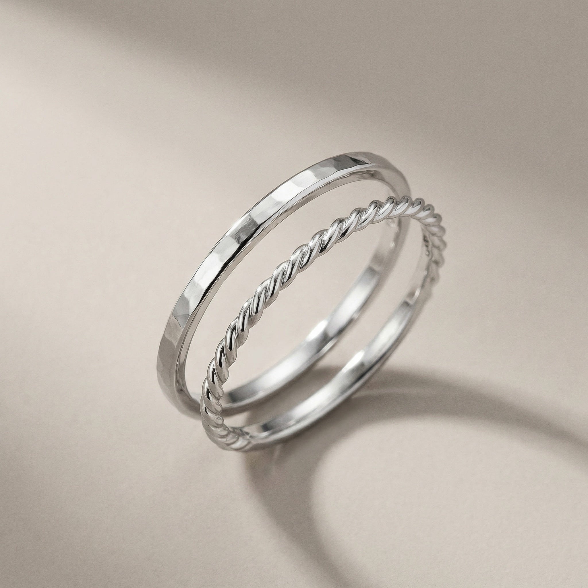 Purus Alba Duo Rings | 14K Gold Wedding Band | Heritage & Co.