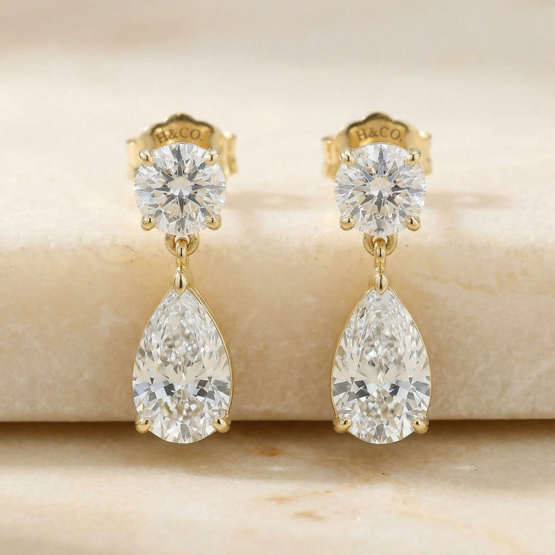 SOLARIS GOUTTE, 4-DIAMOND DROP EARRINGS | Heritage & Co.
