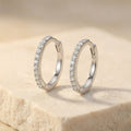 LUMINA ALBA AURÉOLE, BRILLIANT-CUT MOISSANITE HOOP EARRINGS, PAVÉ | Heritage & Co.