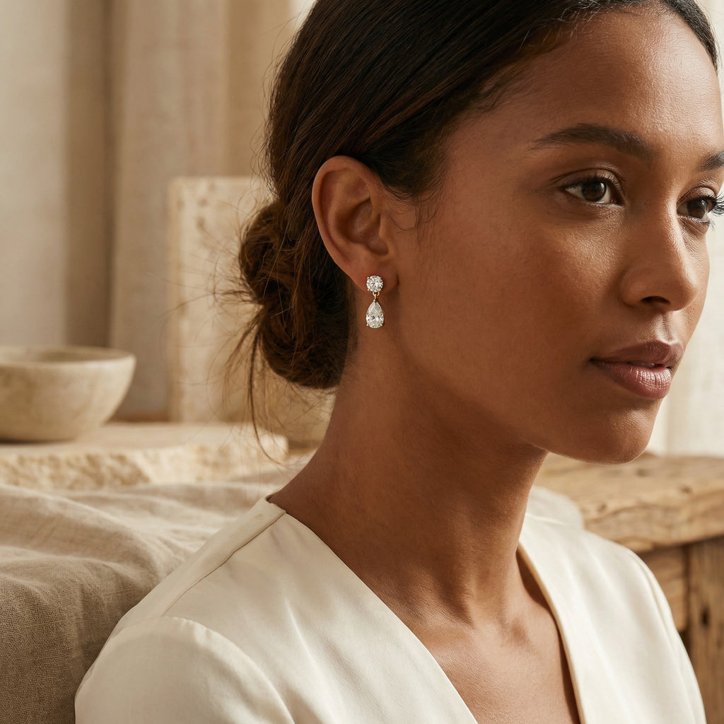 SOLARIS GOUTTE, 4-DIAMOND DROP EARRINGS | Heritage & Co.