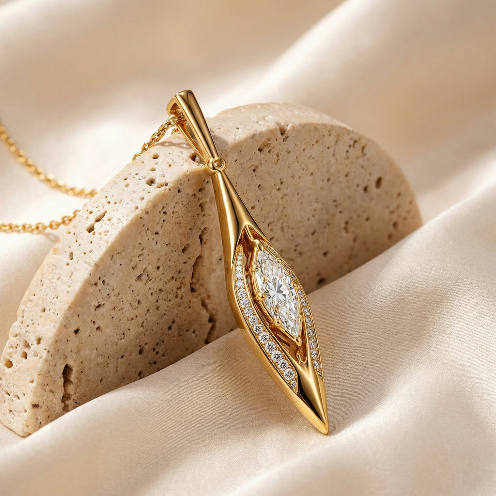 UMSEBE, MARQUISE LAB DIAMOND PENDANT